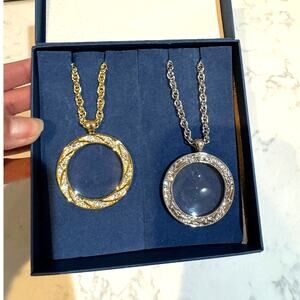 Bradford Exchange “Visions of Beauty” Set of 2 Magnifying Glass necklaces chic